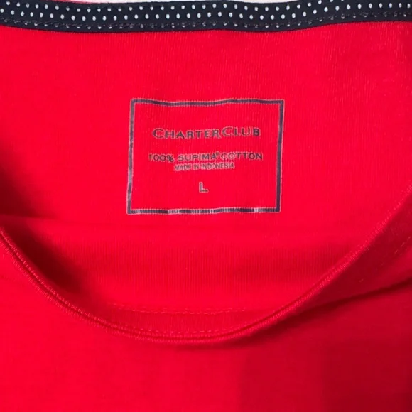 Charter Club Red Buttoned Blouse - Picture 3 of 5